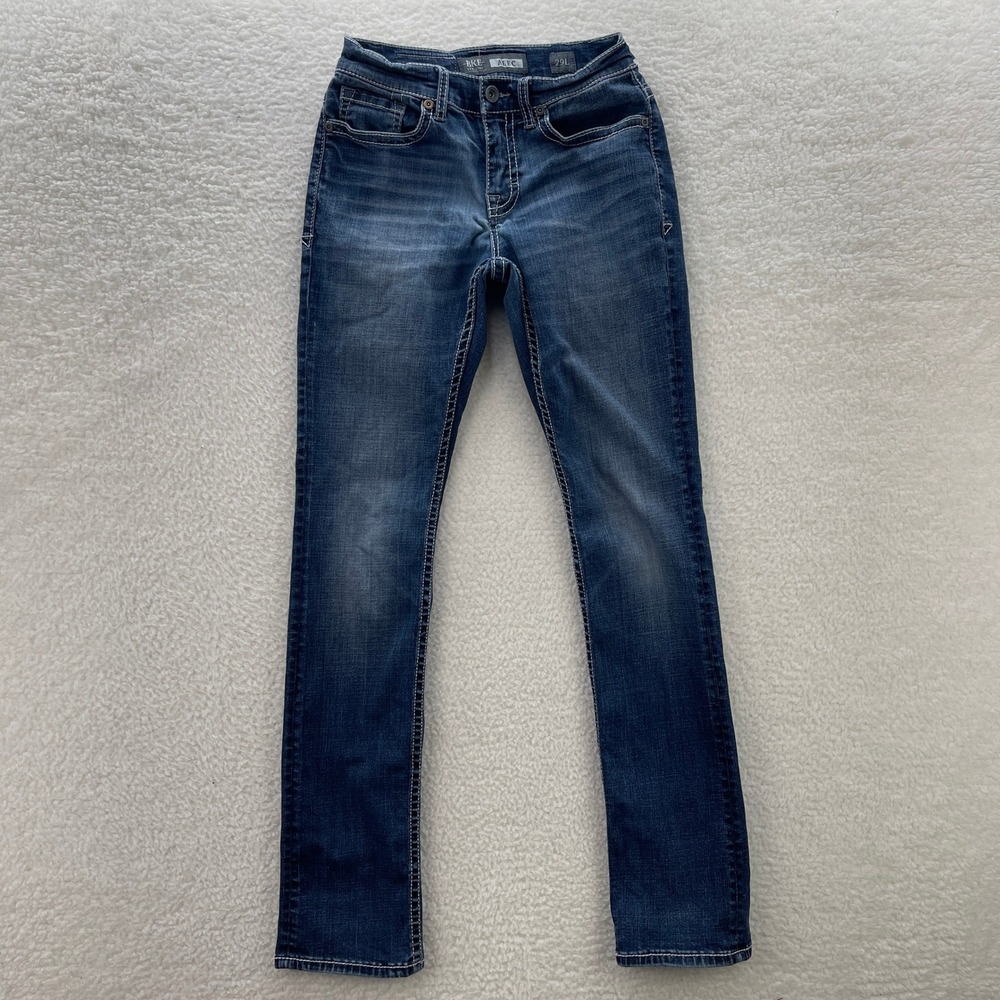 BKE Alec Jeans Mens 29x34 Blue Dark Wash Straight Leg Denim Stretch Slim Fit
